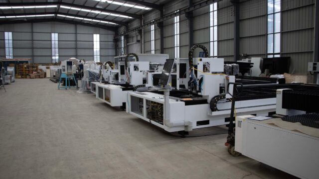 industrial manufacturing machinery inside warehouse