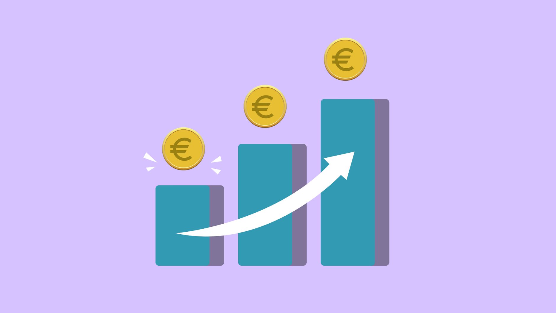 graph with increasing euro profitable investment